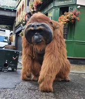 Costume de gorille animatronique réaliste grandeur nature, tenue de mascotte singe portable pour adulte, idéal pour les événements de parcs à thème et les spectacles d'Halloween