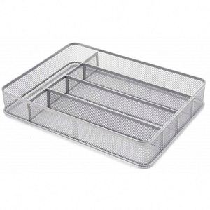 Metal 5 Compartments Cutlery Organizer Silverware <b>Tray</b> Kitchen Utensil <b>Drawer</b> Organizer - Product Image 2