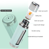Bouteille d'eau isotherme sous vide en acier inoxydable 500 ml avec logo personnalisé, anti-fuite, sans BPA, à large ouverture, plusieurs couleurs pour les voyages