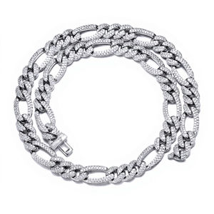 Elegante 10MM 14K oro amarillo alto pulido 45CM 18 pulgadas de longitud Unisex joyería audaz collares de moissanita para collares de moissanita - Product Image 1