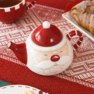 Christmas Ceramic <b>Teapot</b> and Cup Two-piece <b>Set</b> Nordic Style Eco-Friendly Reusable Home Decor Tableware Factory Direct - Product Image 3