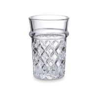 Gobelet à jus personnalisé avec logo, corps à motif écossais, base à plaque supérieure, 127 ml, 58 mm de large, 89 mm de haut, pour utilisation en véranda, fête du thé et charcuterie