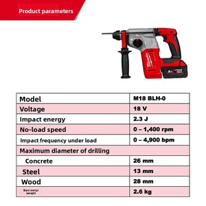   Martillo Rotatorio SDS Plus AVS de 26 mm, Inalámbrico, 18 V, con Motor sin Escobillas <span class=keywords><strong>M18</strong></span> BLH, para Perforar Concreto - Product Image 5