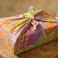 Tissu d'emballage Furoshiki imprimé vintage, impression personnalisée, emballage cadeau réutilisable, tissu carré écologique pour la décoration de table de fête