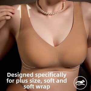 <span class=keywords><strong>Lencería</strong></span> de talla grande para <span class=keywords><strong>chicas</strong></span> con curvas, con alas laterales altas, gel suave, sin costuras e invisible bajo la ropa, sujetador ultra suave para mujer - Product Image 3