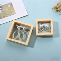 Kotak Display Mengambang Anti Debu dari TPU, Kotak Penyimpanan Suspensi Berbingkai ABS untuk Memajang Cincin, Anting, dan Batu Permata