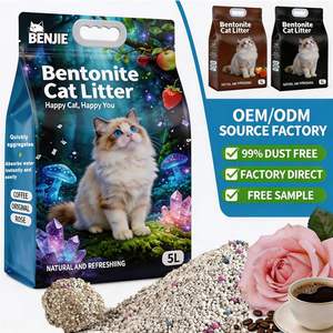 โรงงานผลิต OEM ทรายแมวเบนโทไนต์ BENJIE ขนาด 5 ลิตร ดูดซับดีเยี่ยม ไร้ฝุ่น 99% ควบคุมกลิ่นได้ดีเยี่ยม จับตัวเป็นก้อนแข็งแรง - Product Image 1