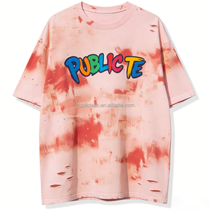 Fabricante OEM de Ropa: Camiseta Personalizada 100% Algodón con Pedrería, Antipilling, Holgada, Oversize, Técnica de Lavado e Impresión - Product Image 1