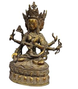 Art Handcrafted <b>Statue</b> Figurine <b>Gold</b> White Tara Nepal Religious SCULPTURE Buddhism Art & Collectible India Brass - Product Image 1