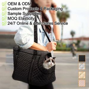 Sac de transport élégant et réglable pour animaux de compagnie, en polyester rembourré ultraléger, pour chats et chiens - Conception portable à bandoulière unique - Product Image 1