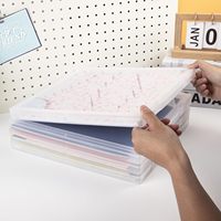 Paquete de 4 Cajas de Almacenamiento de Plástico Transparente de 12'' x 12'', Contenedores Apilables para Documentos y Papel, Organizador de Oficina de Gran Capacidad