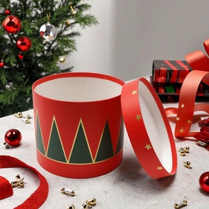 Biodegradable Custom Logo Printing Snack <b>Gift</b> <b>Round</b> Paper Packaging <b>Box</b> for Holiday Christmas Candy Chocolate Packaging Tube - Product Image 1
