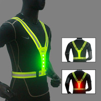USB Veste Securite LED Rechargeable Réfléchissant Lumineux Vestes et Gilets Glow in the Dark LED Child Traffic Safety Vest Belt