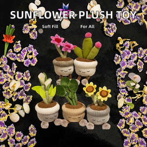 Peluche de Girasol y <span class=keywords><strong>Cactus</strong></span>, Juguete de Peluche Suave para Dormir, Regalo Unisex, Muñecos de Plantas en Maceta, Marca HBX, Venta al por Mayor - Product Image 2