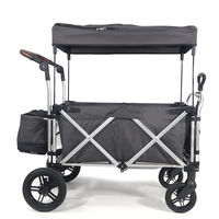 Push Pull Quad 2 places Poussette Wagon avec sièges avec harnais à 5 points Poignée de poussée réglable Wagon