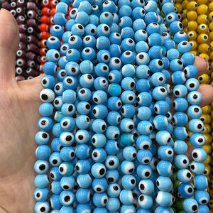 Vente en gros Ojos <span class=keywords><strong>Turcos</strong></span> 4 6 8 10mm rond turc yeux perles verre coloré mauvais perles oeil pour bijoux Bracelet collier fabrication - Product Image 2
