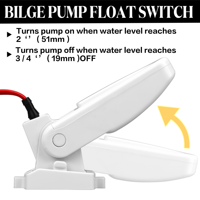 Interrupteur à flotteur automatique pour pompe de cale de bateau 12V-32V, pressostat de pompe à eau avec protection contre l'allumage pour pompe à eau électrique marine