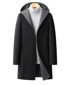 Abrigo <span class=keywords><strong>de</strong></span> lana <span class=keywords><strong>de</strong></span> doble cara con capucha <span class=keywords><strong>de</strong></span> otoño e invierno para hombre, abrigo vaquero <span class=keywords><strong>de</strong></span> doble cara <span class=keywords><strong>de</strong></span> longitud media para hombre, abrigo <span class=keywords><strong>de</strong></span> moda juvenil para hombre - Product Image 6