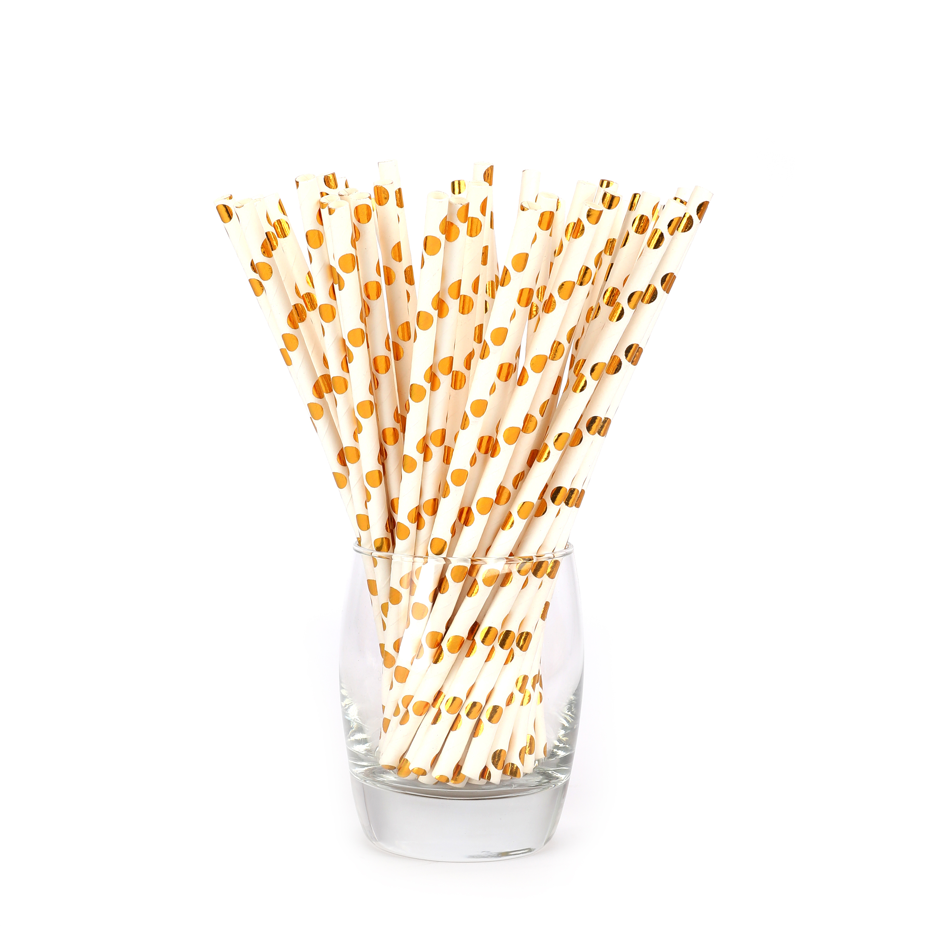 Disposable Biodegradable Drinking Paper Straw Drinking Straws Gold Paper Straw 6*197MM Customized Logo and Color
