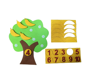 Gran oferta, decoración para el aula, tablero ocupado de fieltro <span class=keywords><strong>Montessori</strong></span> para niños, melocotón, pera, manzana, naranja, plátano, árbol, números, juguetes para contar - Product Image 5