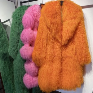 Cappotto in pelliccia di media lunghezza da donna con colletto rovesciato alla <span class=keywords><strong>moda</strong></span> caldo per l'inverno - Product Image 6