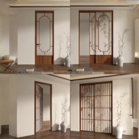 Porte coulissante en verre insonorisé de style minimaliste esthétique Song chinois haut de gamme pour l'intérieur d'hôtels, de maisons et de chambres à coucher