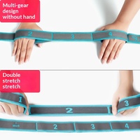 Correa de Yoga con Resistencia Digital, Banda Elástica para Ejercicios de Fitness, 35lbs, 12 Lazos para Pilates