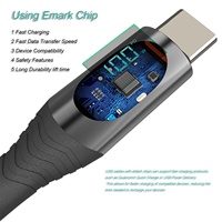 Offre Spéciale PD 100W Charge rapide affichage numérique USB C Type C câble 5A câble de charge de données tresse pour téléphones mobiles ordinateurs