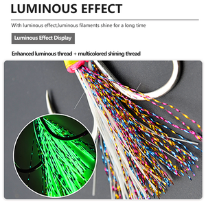 Hameçon d'assistance Black King Kong à âme en acier avec ligne lumineuse <span class=keywords><strong>7</strong></span> couleurs et époxy anti-morsure à rainures sanguines renforcées pour jigging en eau salée - Product Image 3