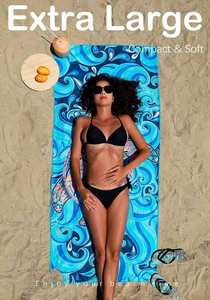 Sublimation Sand Proof Towels a Zip Pocket Recycled Microfiber Swimming Pool Summer Beach Towel With Bag - Product Image 2