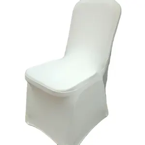 Fundas elásticas de LICRA blanca para silla, decoración de fiesta de boda, de alta calidad
