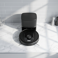 Robot aspirateur avec station d'auto-vidage, navigation LiDAR 8000Pa, robot aspirateur et serpillière 2 en 1