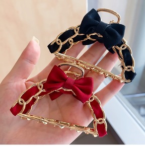 Pince à Cheveux Rétro Coréenne en Métal avec Nœud, Douce pour Queues de Cheval Creuses, Pinces à Cheveux Requin Élégantes pour Femmes - Product Image 4