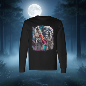 Camiseta de manga larga con diseño de mapaches que ronquen al luna para amantes de los animales - Product Image 3