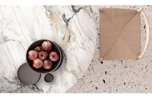 XIYOU Pierre frittée de 12 mm pour table, fond mural TV, dalles de table à manger et carreaux de sol en porcelaine paysager - Product Image 2