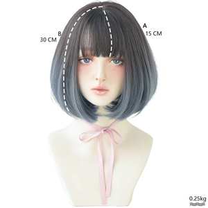 Pelucas 7JHH, Pelucas Cortas Bob Ombre Azul <span class=keywords><strong>para</strong></span> <span class=keywords><strong>Mujer</strong></span>, Venta al por Mayor, 150% 180% <span class=keywords><strong>de</strong></span> Densidad, Pelucas Bob Sintéticas sin Frente <span class=keywords><strong>de</strong></span> Encaje - Product Image 6