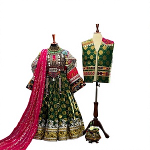 Afghan Wedding Dress for Bride Handmade Traditional Bridal Dress Cultural Wedding Outfit Lace Natural <b>Button</b> Maxi Length Casual - Product Image 1