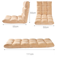 Canapé pliable en velours, Tatami paresseux, dossier réglable en métal, sans jambes, inclinable, siège de jeu, pour salon, chambre à coucher