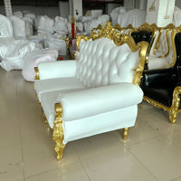 Canapé Trône Moderne de Luxe Polyvalent, Sculpté à la Main, Couleur Personnalisée, Cadre en Bois Massif, Revêtement en PU Écologique Durable