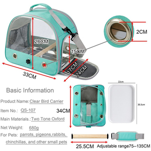 Foldable Travel Bird <b>Carrier</b> - Oxford Fabric Parrot Pigeon Small <b>Pet</b> Cage Bag - Product Image 6