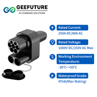 Adaptateur de chargeur de voiture électrique GEEFUTURE CCS2 vers Nacs EV, adaptateur de port de charge AC DC 250A 80A pour Tesla, prise OEM personnalisée