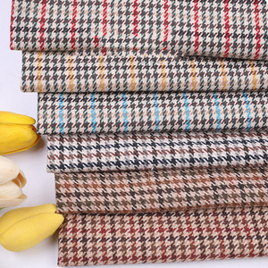 Cung Cấp Tại Chỗ Len Houndstooth <span class=keywords><strong>Wool</strong></span> <span class=keywords><strong>Blend</strong></span> Coat Phụ Nữ Túi Xách Hành Lý Đầy Màu Sắc Houndstooth Vải - Product Image 2