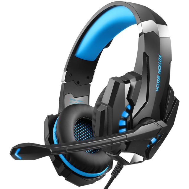 KOTION EACH G9000 PRO Deep Bass Stereo 3.5mm Wired Gaming Headphone with Microphone LED Light for PC Laptop Mobile and Tablet