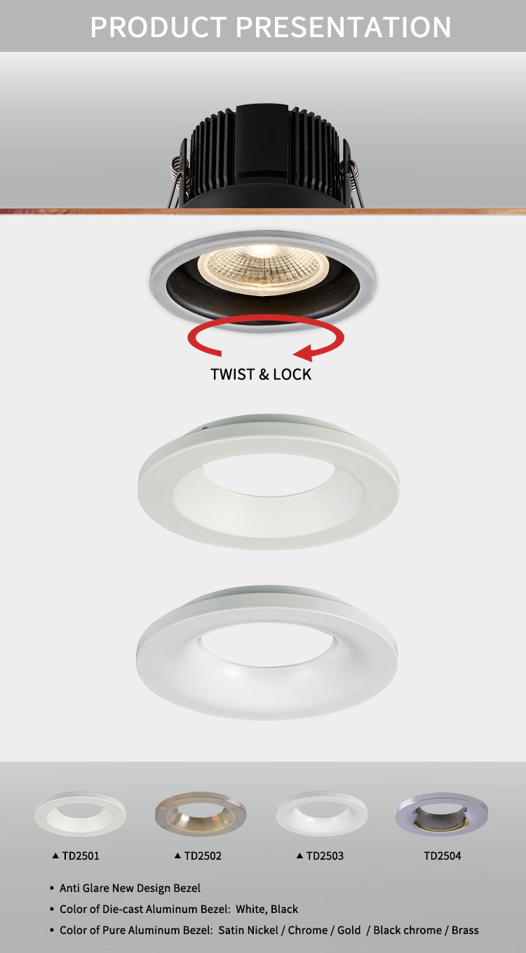 Fire Rated IP65 Dimmable LED Downlights Recessed 11W Anti Glare Downlights