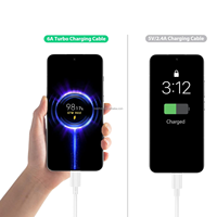 Chargeur rapide 67W, prise UK 3 broches pour Xiaomi MDY-12-EG, charge turbo avec câble USB 6A, adaptateur secteur USB 67W pour Xiaomi