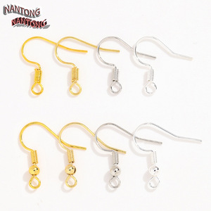 ตะขอเกี่ยวต่างหูแบบหยดน้ำ ชุบทอง/เงิน ทำจากทองแดง สำหรับทำต่างหู DIY อุปกรณ์ทำเครื่องประดับ - Product Image 1