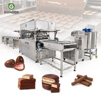 Chaîne de production de boules de malt croustillantes similaires, avec tunnel de dépose et refroidissement au chocolat
