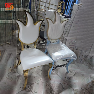 LISSE acier inoxydable européen Antique Design mariage salle à manger en plein air salon douche nuptiale église événements chaise décorer - Product Image 4