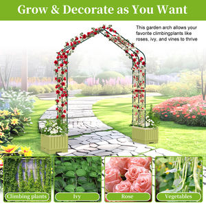 Arche minimaliste moderne en gros, structure de jardin en métal noir élégant pour aménagement paysager contemporain, entrepôt aux États-Unis - Product Image 5