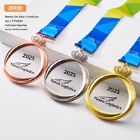 Médailles personnalisées en métal et cristal, badges à suspendre au cou, plaques d'honneur, récompenses de champion de compétition, commémoratifs sur mesure